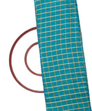 Green Colour Checks Zari Pattern Soft Silk Fabric