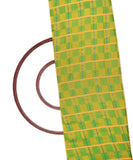 Light Green Colour Checks Zari Pattern Soft Silk Fabric