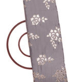 Grey Zari Foil Embroidery Satin Silk Fabric