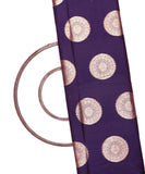 Purple Colour Circle Design Brocade Silk Fabric