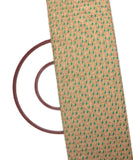 Golden Colour Geometric Design Raw Silk Embroidery Fabric