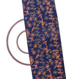 Blue Colour Floral Pattern Chanderi Silk Fabric