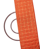 Orange Colour Silk Thread Embroidery Fabric (2.5 Meter)