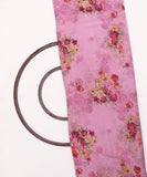 Light Pink Colour Floral Print Organza Silk Fabric