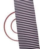 Navy Blue Colour Stripe Print Georgette Fabric