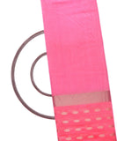 Pink Colour Polka Chanderi Silk Fabric