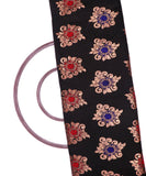 Black Colour  Floral Pattern Brocade Silk Fabric