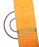 Yellow Colour  Polka Pattern Chanderi Silk Fabric