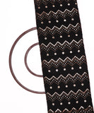 Black Colour Zig Zag Sequin Embroidery Uppada Silk Fabric (3 Meter )