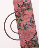 Rose Colour Floral Print Organza Silk Fabric