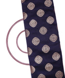Navy Blue Colour Floral Pattern Malbari Brocade Silk Fabric