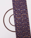 Royal Blue Colour Floral Pattern Zari Embroidery Raw Silk Fabric