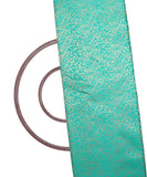 Green Colour Leaf Design Banarasi Brocade Silk Fabric