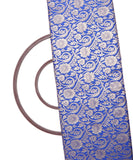 Royal Blue Colour Floral Design Banarasi Brocade Silk Fabric