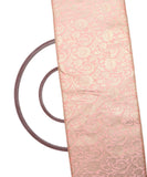 Light Peach Colour Floral Design Banarasi Brocade Silk Fabric