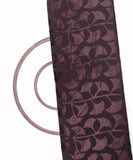 Coffee Brown Colour Leaf Pattern Brasso Velvet Fabric