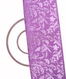 Lavender Colour Floral Pattern Brasso Velvet Fabric