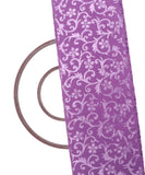 Lavender Colour Floral Pattern Brasso Velvet Fabric