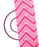 Pink Colour Zig Zag Pattern Muslin Fabric