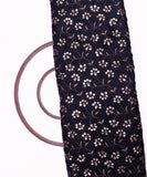 Dark Blue Colour Floral Pattern Embroidery Velvet Fabric