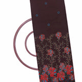 Dark Brown Colour Floral Print Rayon Fabric