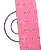 Pink Colour Leaf Print Rayon Fabric