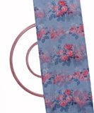 Light Blue Colour Floral Print Organza Silk fabric