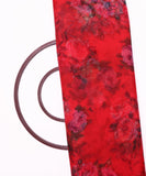 Red Colour Floral Print Organza Silk fabric