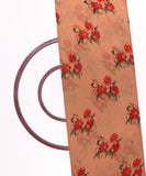 Beige Colour Floral Print Chiffon Fabric