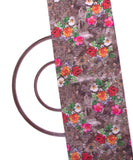 Brown Colour Floral Design Cotton Digital Print Fabric