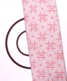 White and Pink Bandhej Print Cotton Fabric