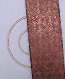 Rose Gold Colour Floral Foil Print Modal Chanderi Fabric