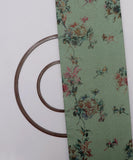 Olive Drab Colour Floral Foil Print Modal Chanderi Fabric