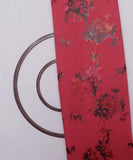 Salmon Pink Colour Floral Foil Print Modal Chanderi Fabric