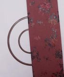 Rosy Brown Colour Floral Foil Print Modal Chanderi Fabric