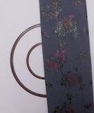 Steel Blue Colour Floral Foil Print Modal Chanderi Fabric