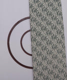 White and Green Floral Print Slub Cotton Fabric