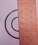 Peach Colour Floral Design Banarasi Brocade Silk Fabric