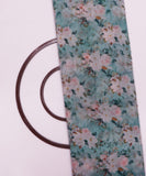 Light Blue and Light Pink Floral Chanderi Digital Print Fabric
