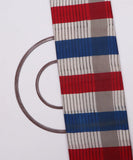 Blue Colour Stripe Print Cotton Slub Printed Fabric
