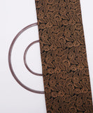 Black Colour Leaf Print Cotton Dobby Fabric