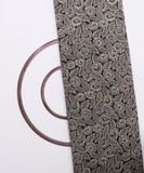 Black Colour Floral Leaf Print Cotton Dobby Fabric