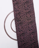 Mauve Colour Floral Leaf Print Cotton Dobby Fabric