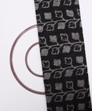 Grey Black Colour Leaf Print Cotton Dobby Fabric