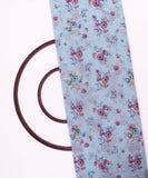 Light Blue Peach Floral Print Viscose Georgette Fabric