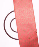 Peach-Pink Colour Floral Banarasi Brocade Silk Fabric