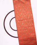 Orange Colour Floral Banarasi Brocade Silk Fabric