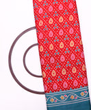Red Pink Blue Yellow Patola Print Silk Fabric
