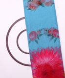 Blue Colour  Floral Print Organza Fabric