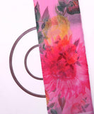 Pink Colour Floral Print Organza Fabric